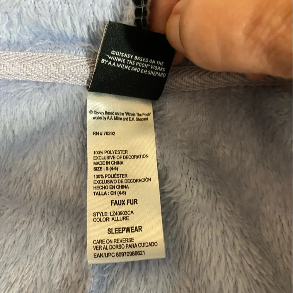 SOLD 💕Disney S 4/6 Eeyore One Piece 
Sleepwear Pajama Hoodie
Eyore face - Picture 6 of 8